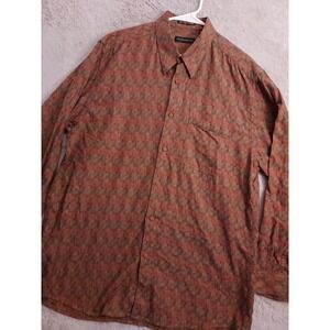 Vintage Jhane Barnes Shirt Mens XL Psychedelic Geometric Funky Maroon Green